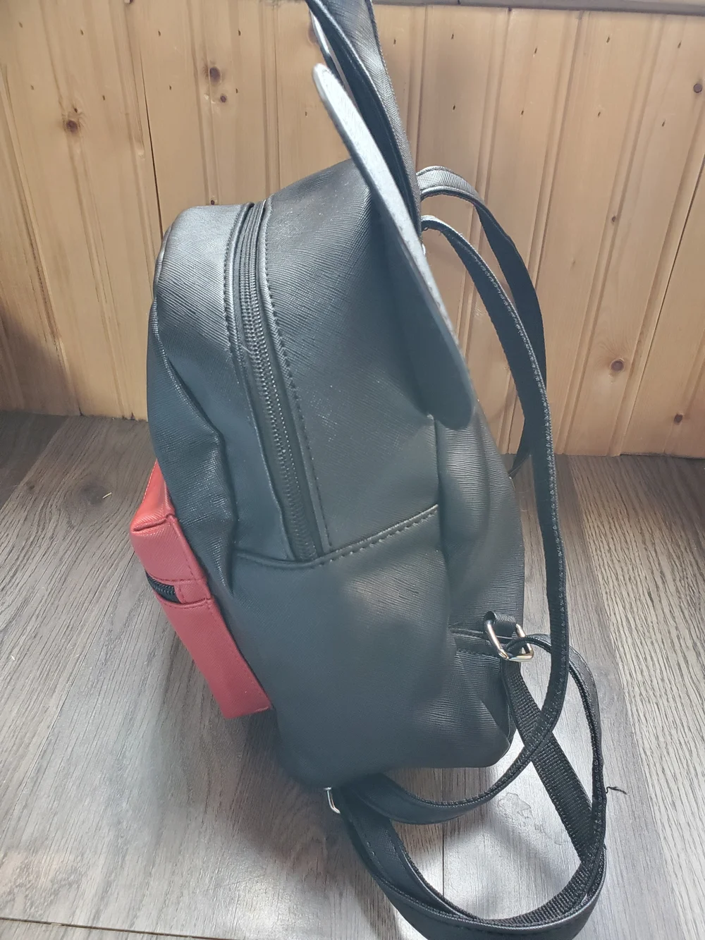 Disney Black Backpack with Red Front Pocket and Mickey Ears